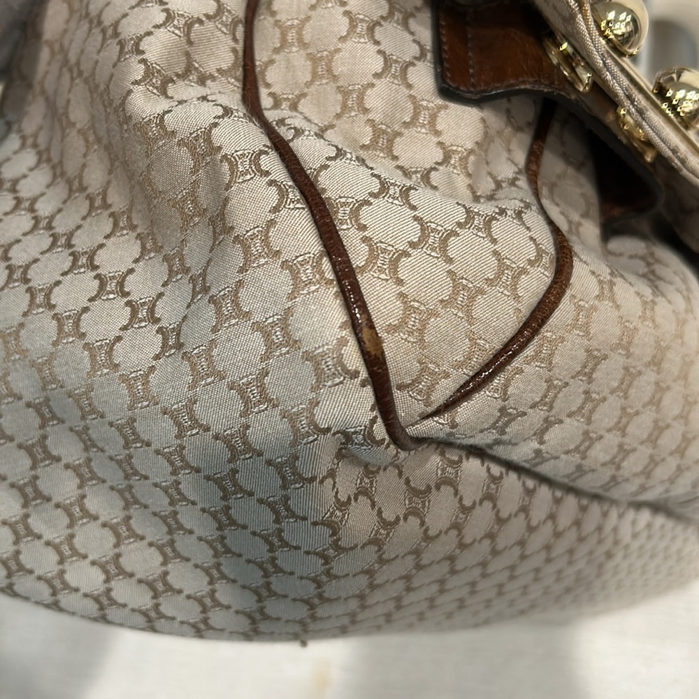 Auth Celine Macadam Pattern Canvas x Leather 2WAY Crossbody Shoulder Handbag - Picture 7 of 17